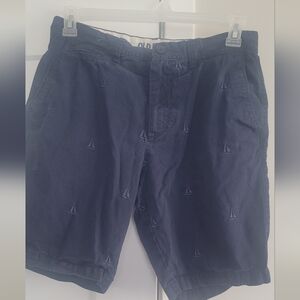 Boys' Old Navy Size 31 Dark Blue Shorts with Sailboat Embroidery Design